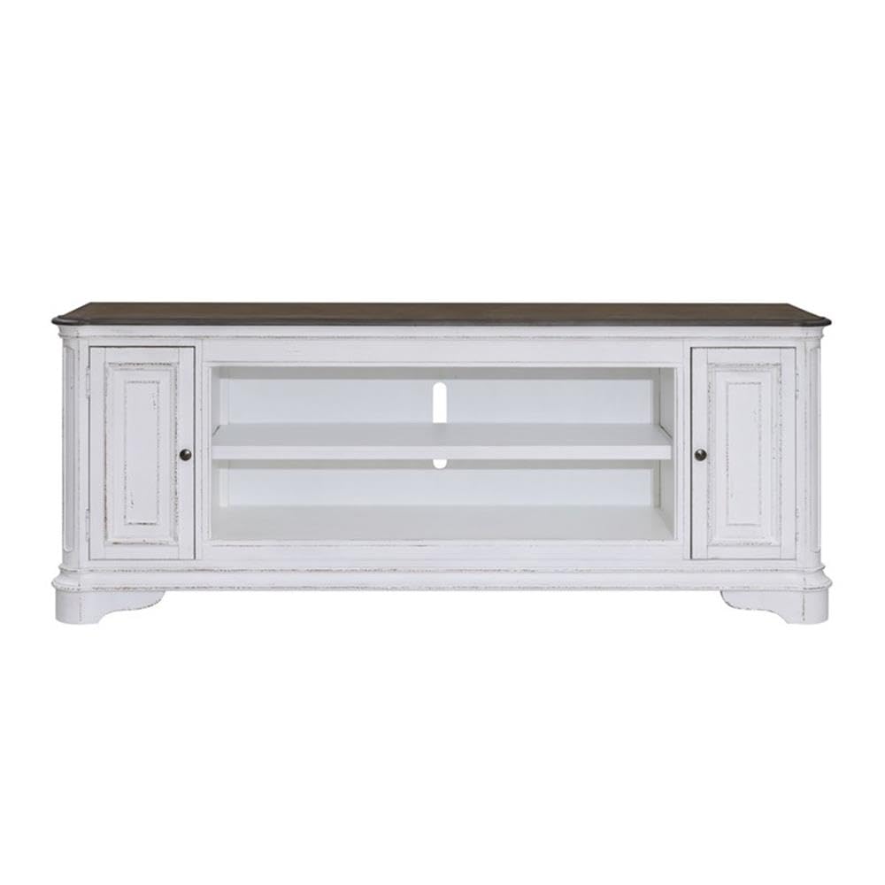 82 Inch Fireplace TV Console with Adjustable Shelves J20321