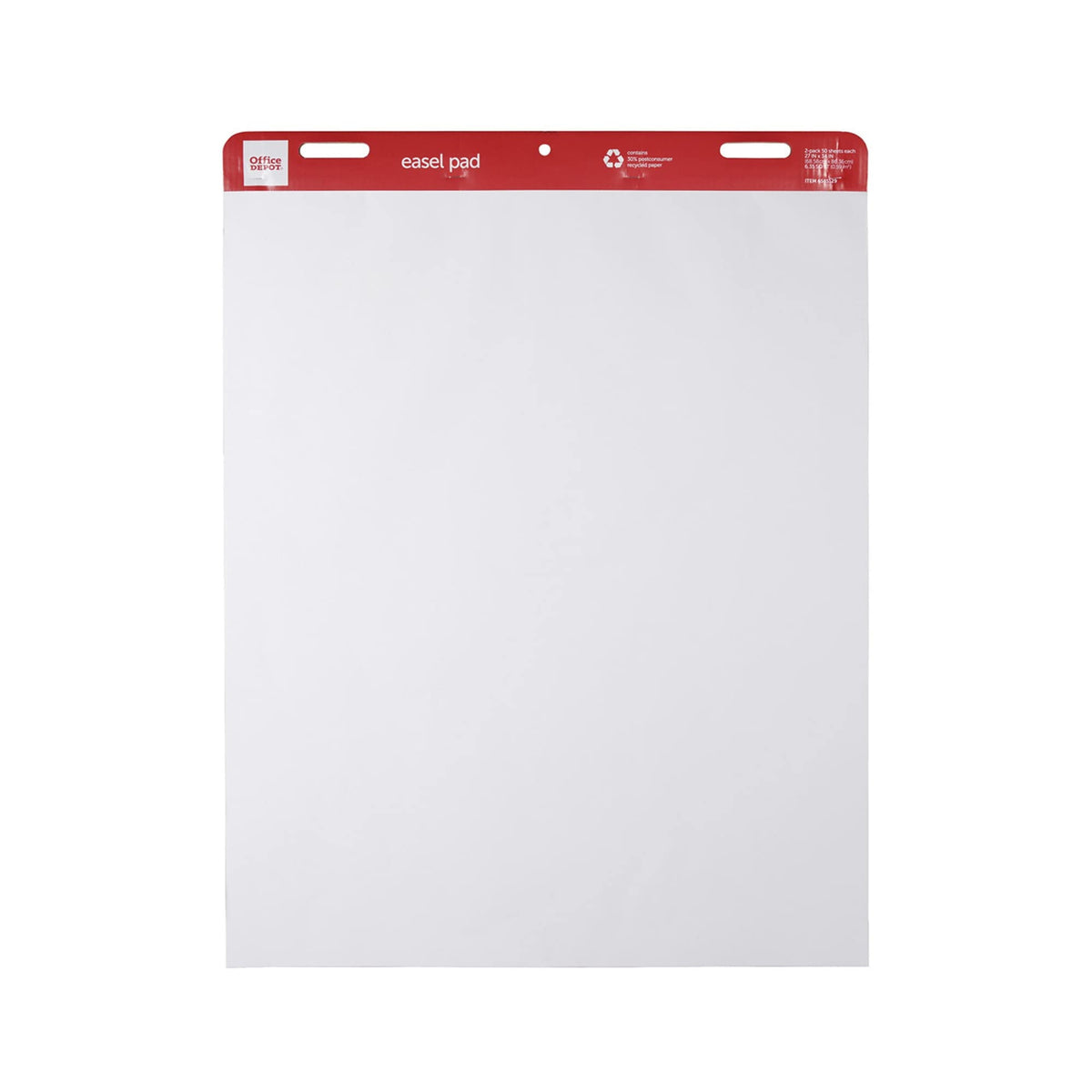 Easel Pads, 27" x 34", 50 Sheets, 30% Recycled, White, Pack of 2 K564
