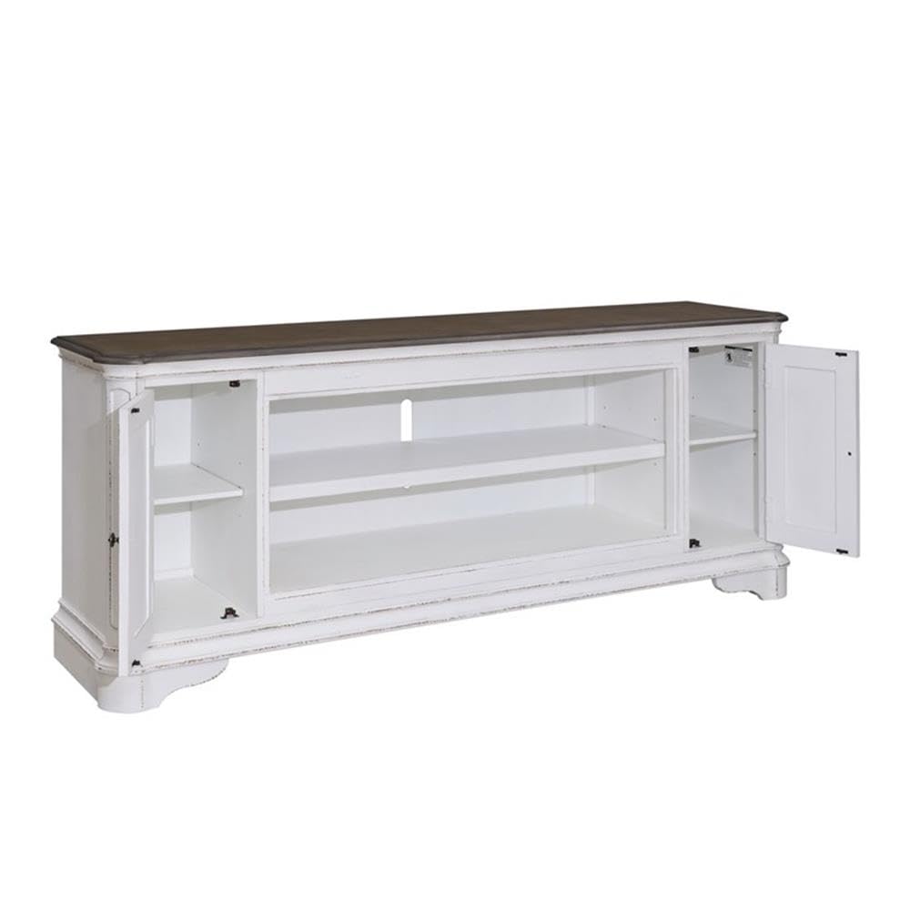 82 Inch Fireplace TV Console with Adjustable Shelves J20321