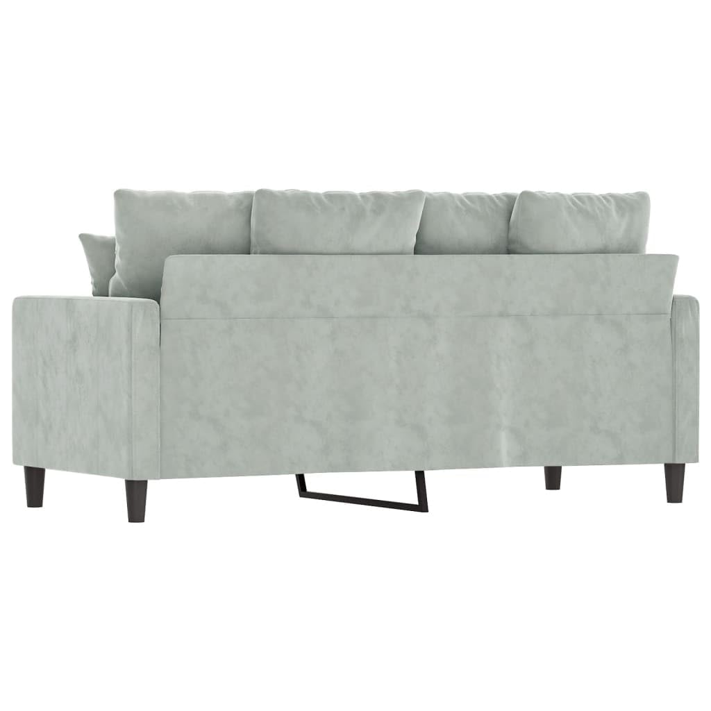 Light Grey Velvet 2-Seater Sofa with Metal Frame Y420036