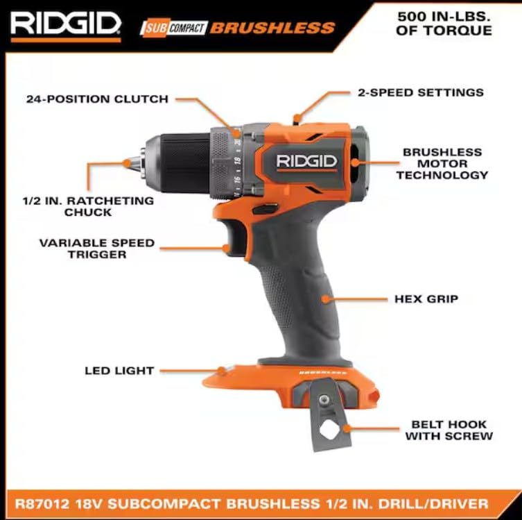 18V Brushless Cordless 1/2 in. Drill/Driver Kit with 2.0 Ah Batteries Y54117