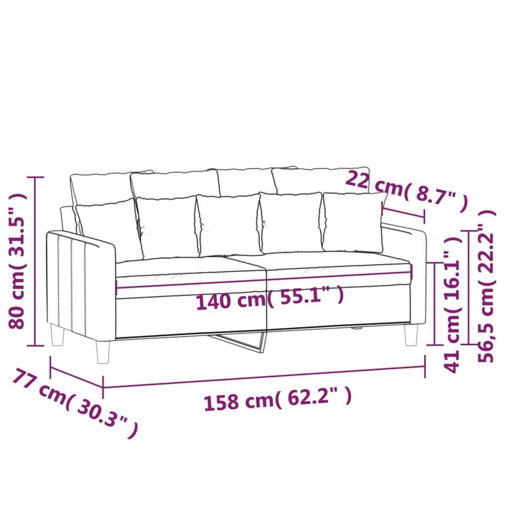 Light Grey Velvet 2-Seater Sofa with Metal Frame Y420036