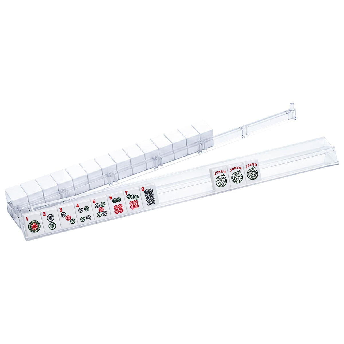 Clear Acrylic Mahjong Tile Rack and Pusher Set of 4 S3317