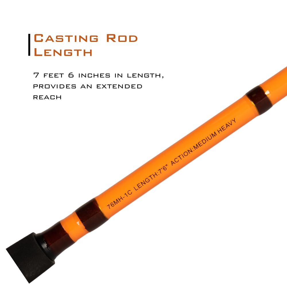 7'6" One-Piece Casting Rod with S-Glass, E-Glass & Carbon Graphite V4415