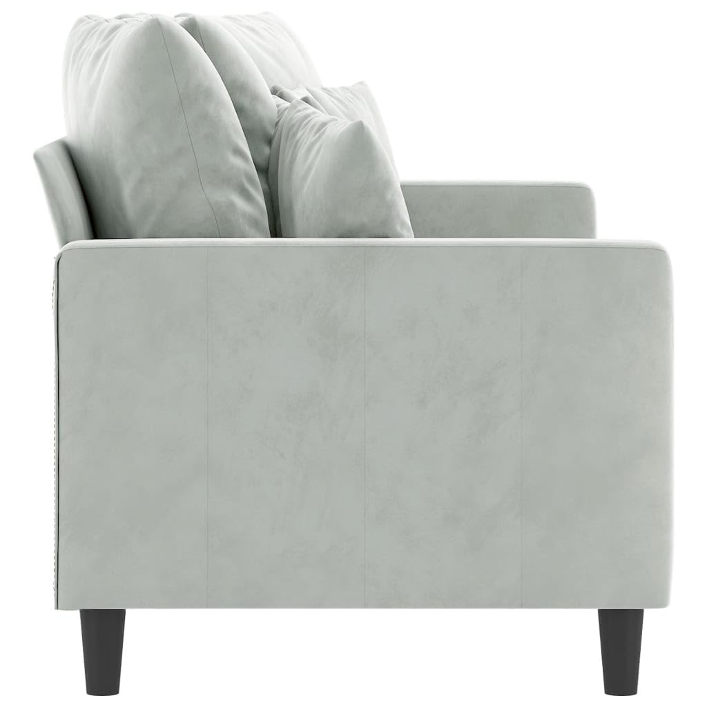 Light Grey Velvet 2-Seater Sofa with Metal Frame Y420036