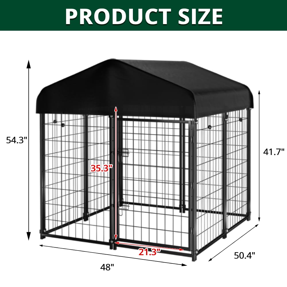 Welded Wire Dog Kennel with Roof S384
