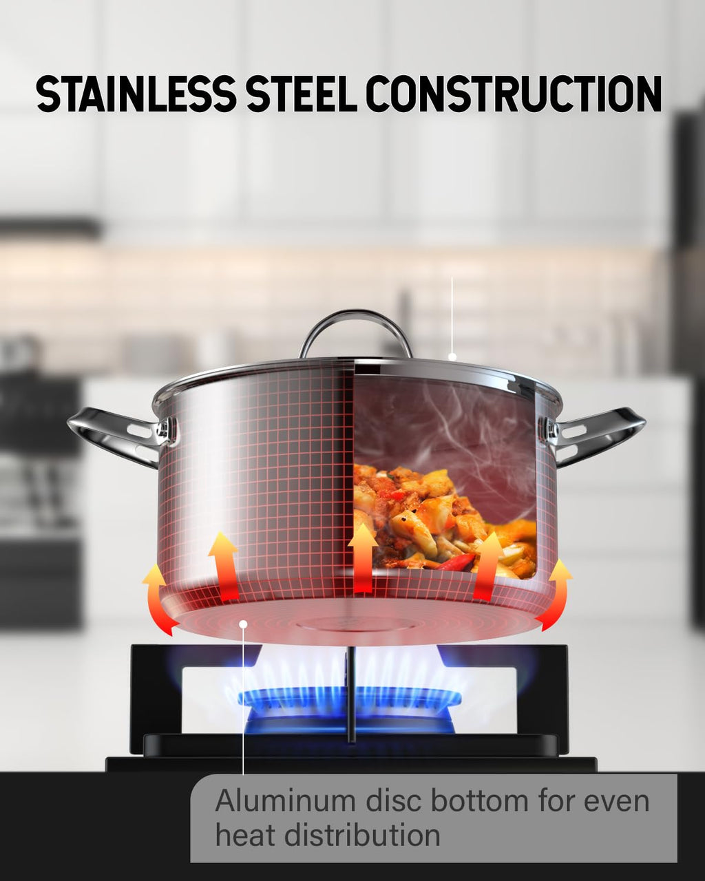 7 Quart Stainless Steel Stock Pot with Lid T5667