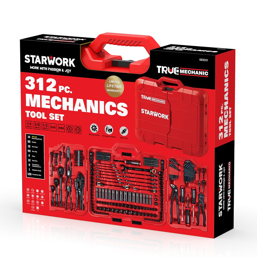 312-Piece Mechanics Tool Set and Socket Set P308199