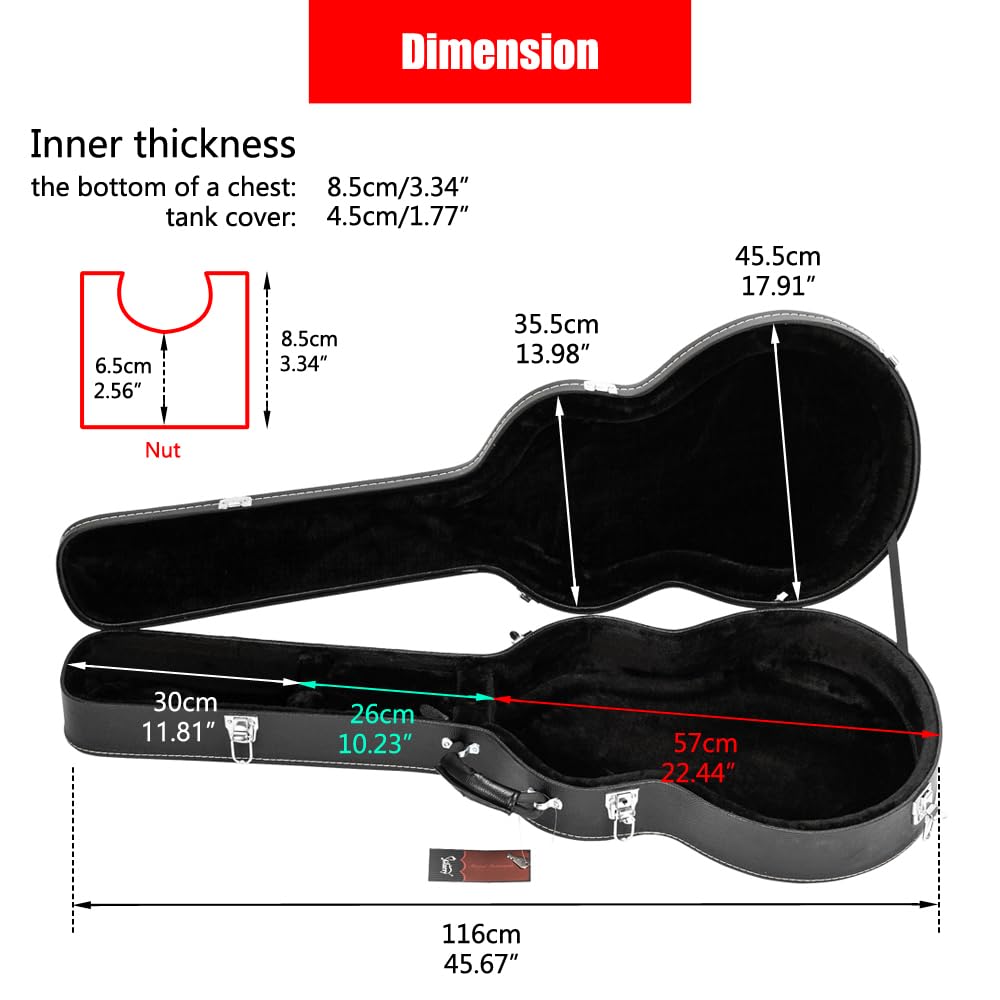 42-Inch Hard Electric Guitar Case with Lock Latch Z4145