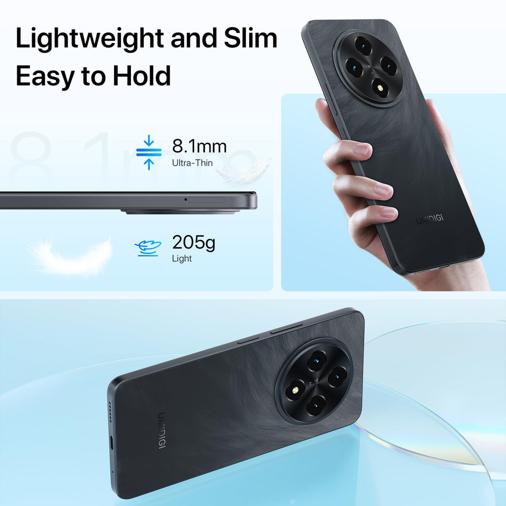 Android 14 6.9" HD+ 120Hz Octa-core 16GB +256GB 6000mAh 50MP Triple Camera Dual 4G LTE NFC Black Smartphone Q5051