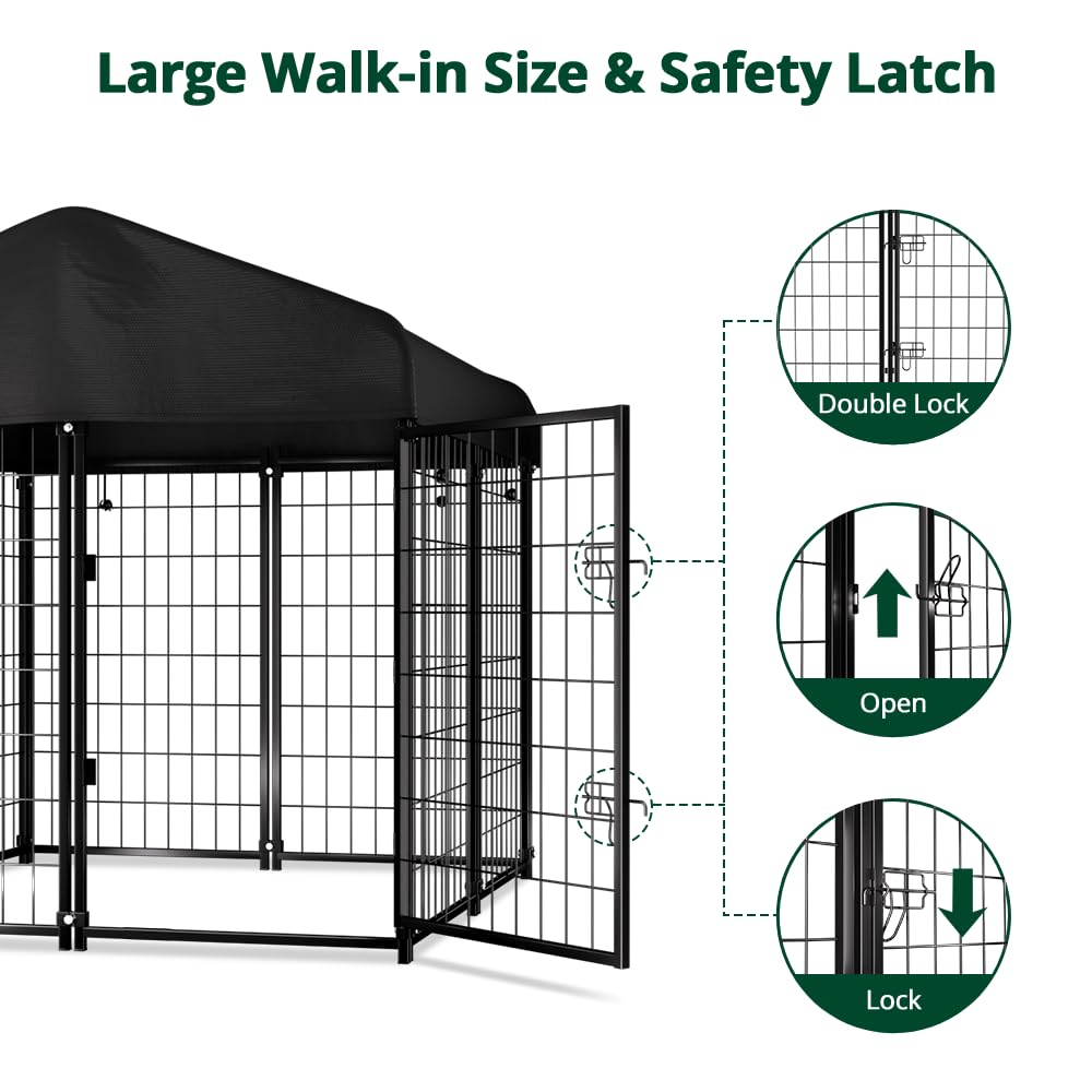 Welded Wire Dog Kennel with Roof S384