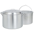 20-Qt Aluminum Stockpot with Basket M622