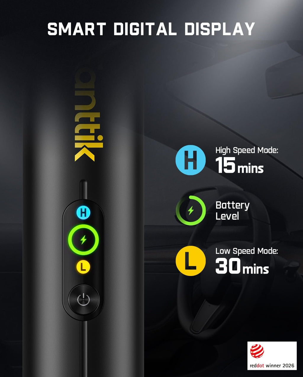 Cordless Handheld Car Vacuum, 19kPa, Black R706