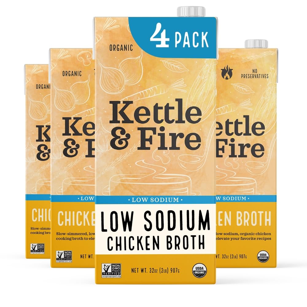Low Sodium Chicken Broth Pack of 4 Organic 32 oz F46835