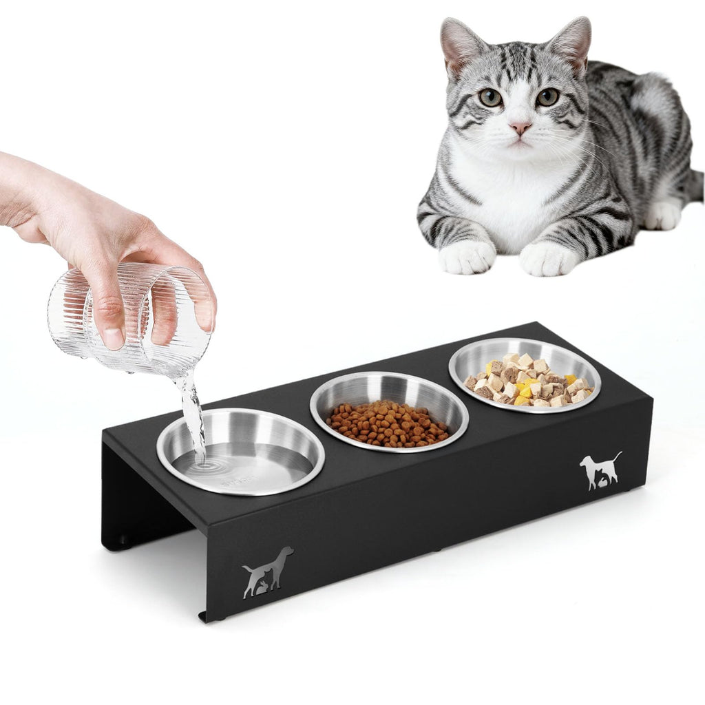 15° Tilted Stainless Steel Cat Bowls 3 Pack D727