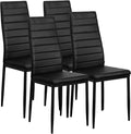 Black Faux Leather Dining Chairs Set of 4 J234202