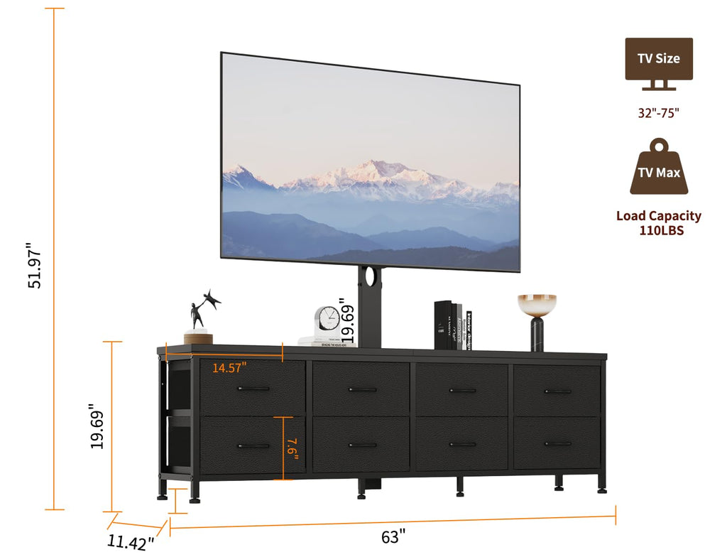 Dresser TV Stand with 8 Drawers Y991