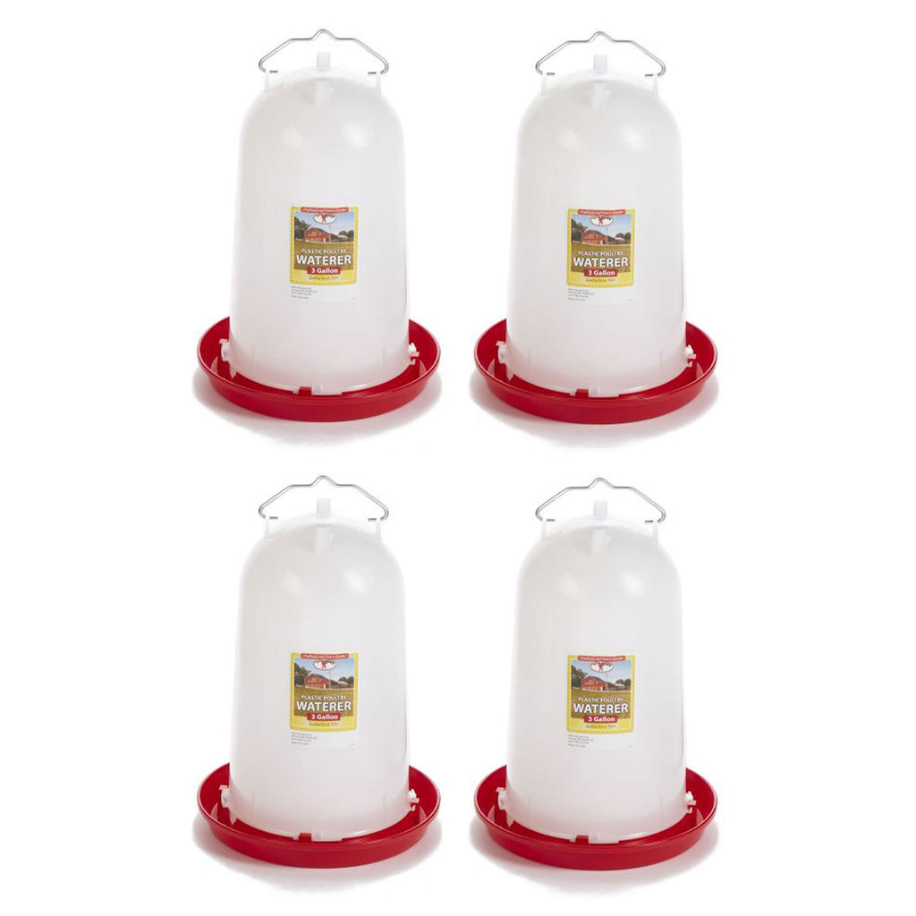 3 Gallon Plastic Gravity Fed Waterer 4-Pack L9954