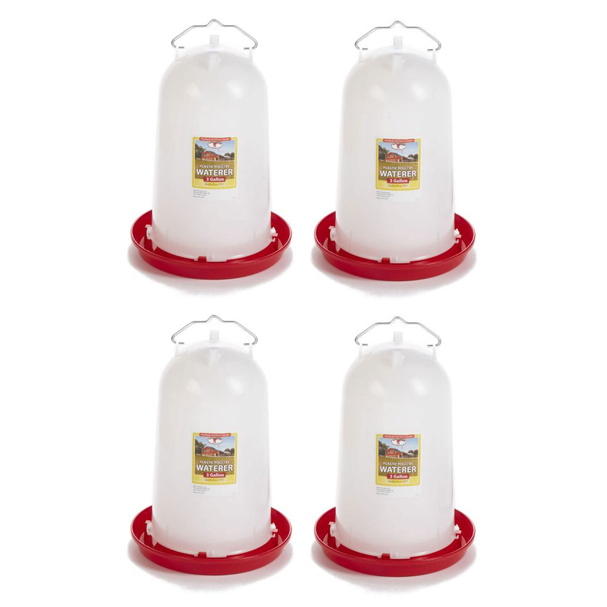 3 Gallon Plastic Gravity Fed Waterer 4-Pack L9954
