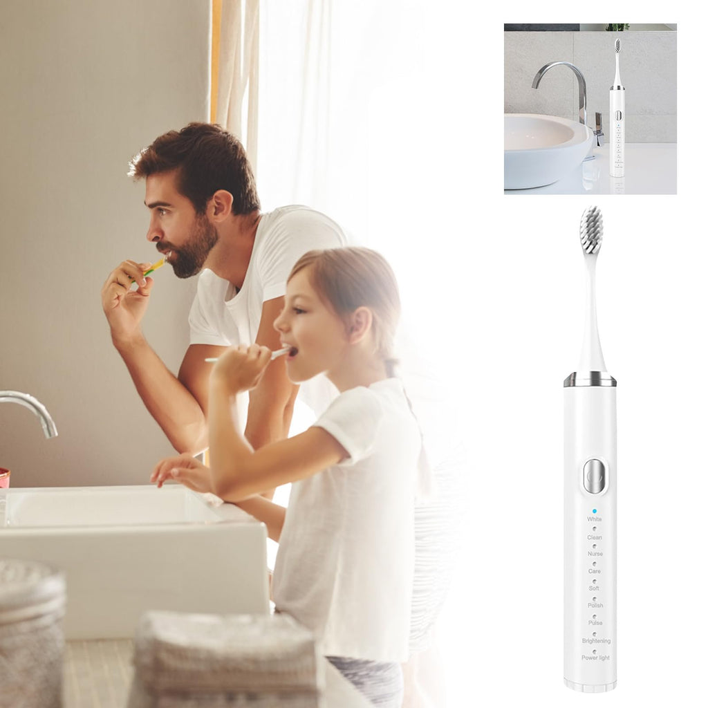 Black Rechargeable Electric Toothbrush with 4 Replacement Heads Q383184