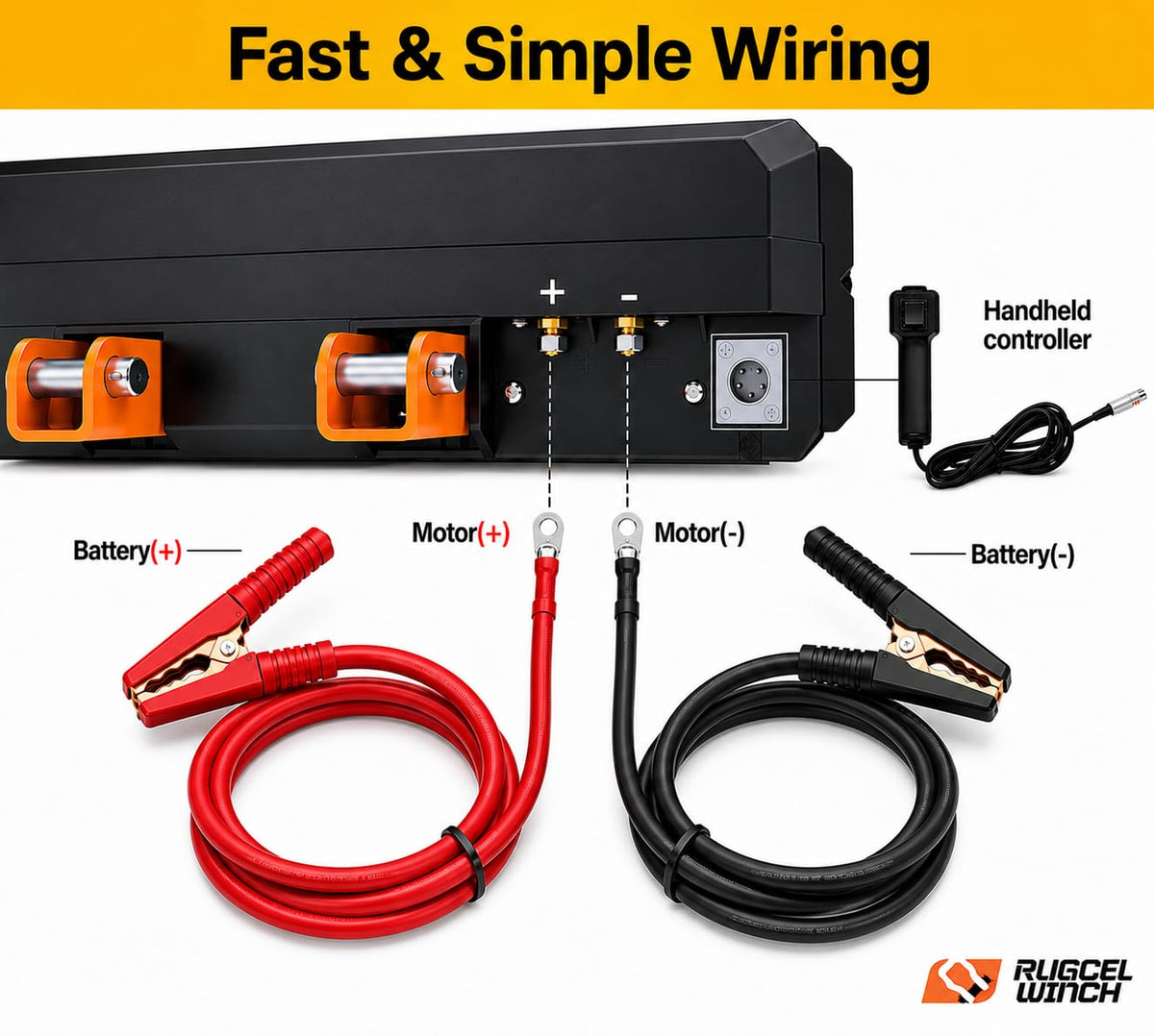 Portable 12V DC Electric Utility Winch 4500lb with Synthetic Rope B370768