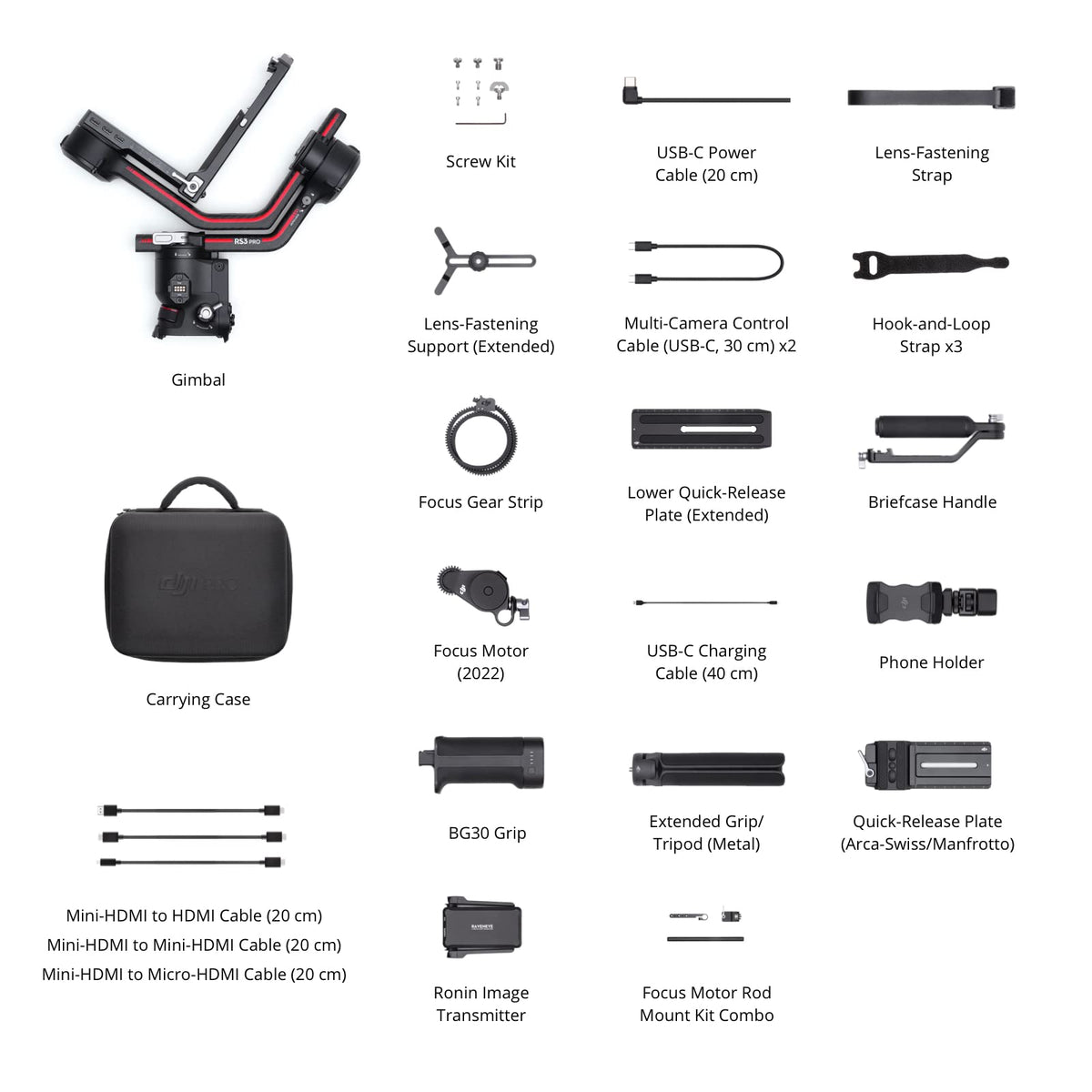 3-Axis Gimbal Stabilizer with Carbon Fiber Arms, Black P2414