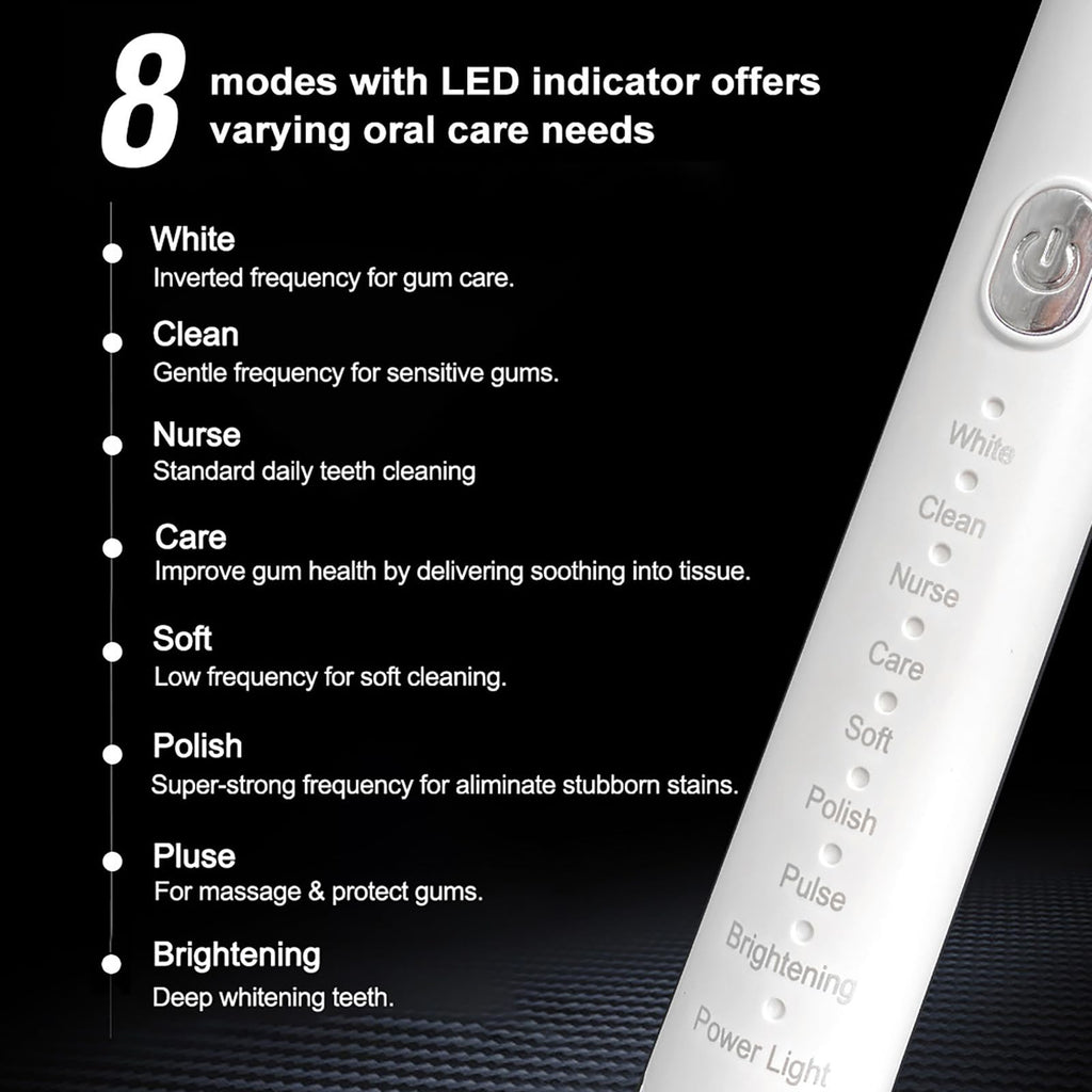 Black Rechargeable Electric Toothbrush with 4 Replacement Heads Q383184