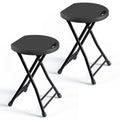 Black 18 Inch Folding Stool with Handle, Pack of 2 F9257