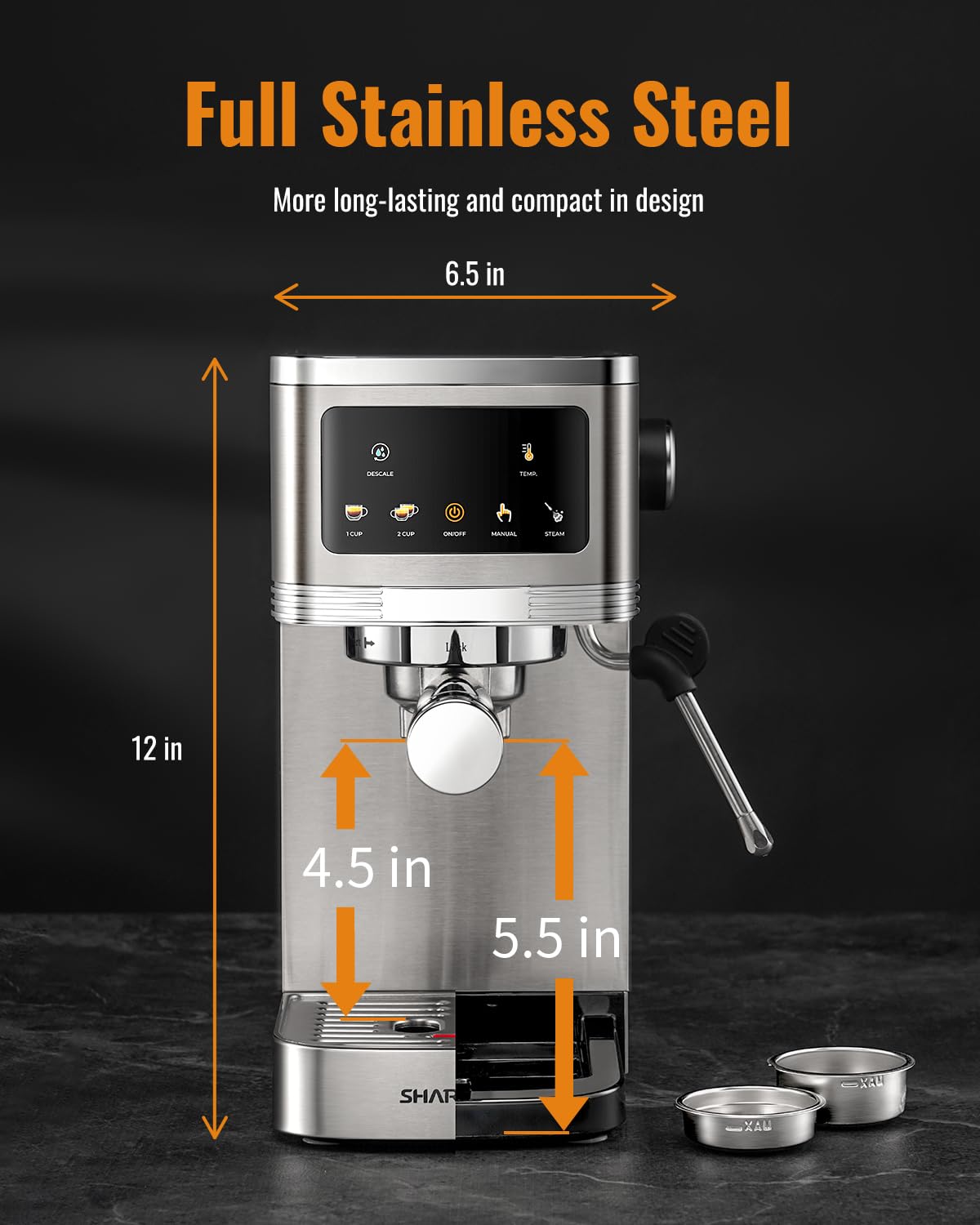 20 Bar Espresso Machine with Milk Frother and Touchscreen Z912354