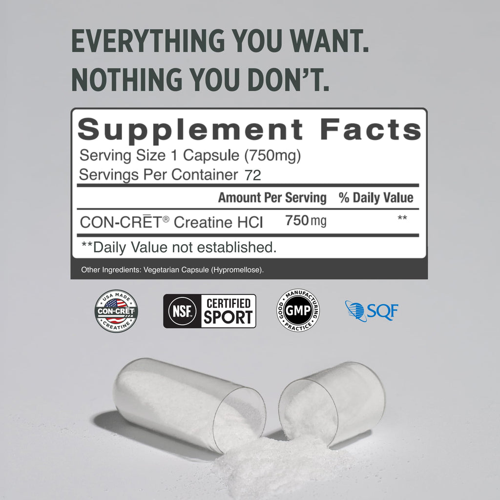 Creatine HCl Capsules 72 Count H351074