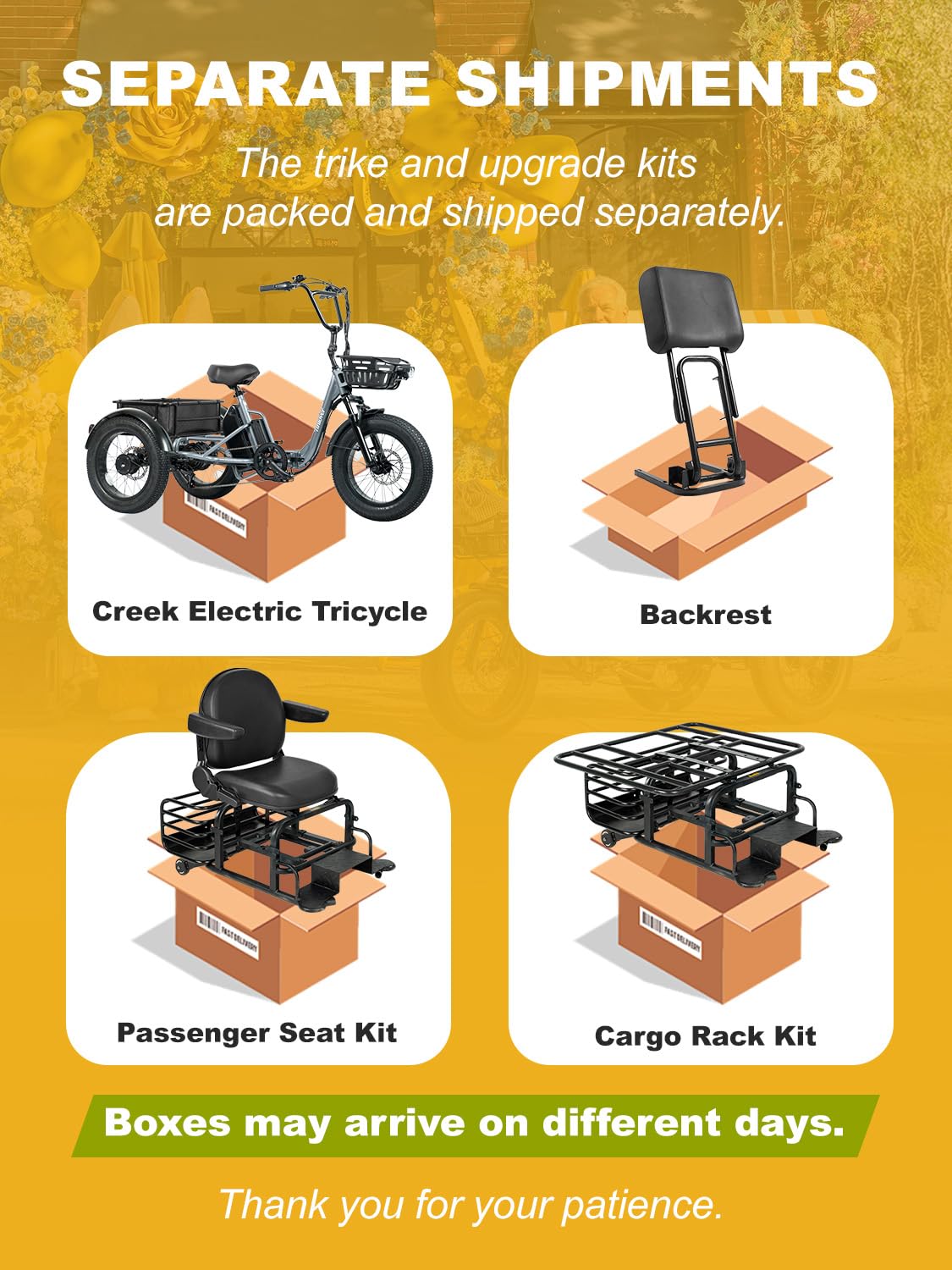 Folding Electric Tricycle for Adults 2 Seater 1000W 48V 15AH K54941