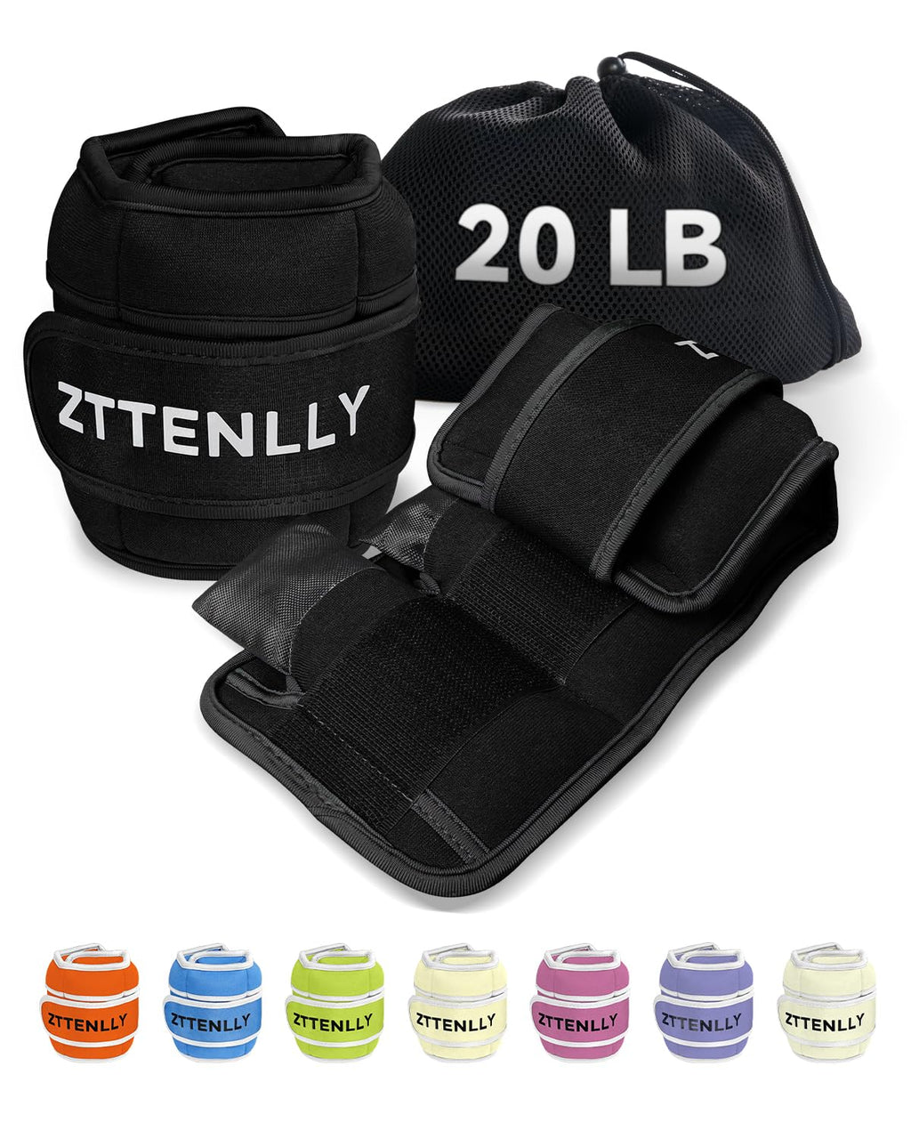 Adjustable Ankle Weights 1 Pair 5 10 15 18 20 Lbs O1801