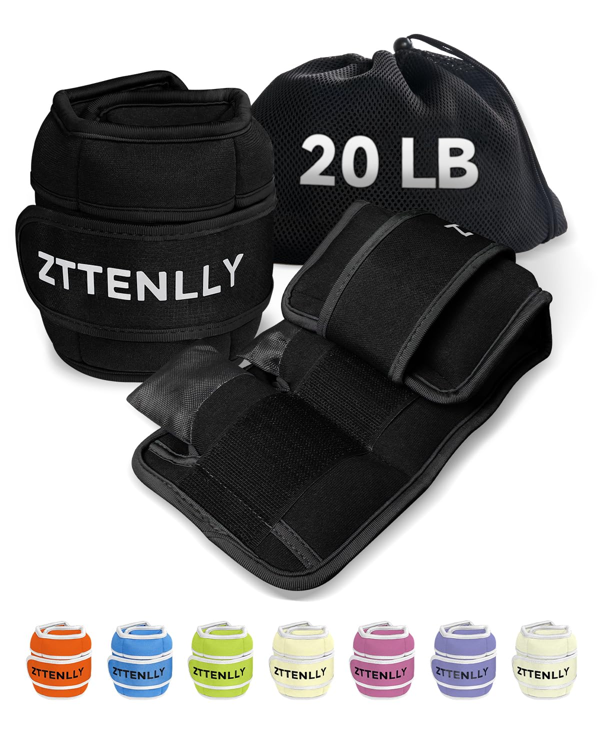 Adjustable Ankle Weights 1 Pair 5 10 15 18 20 Lbs O1801