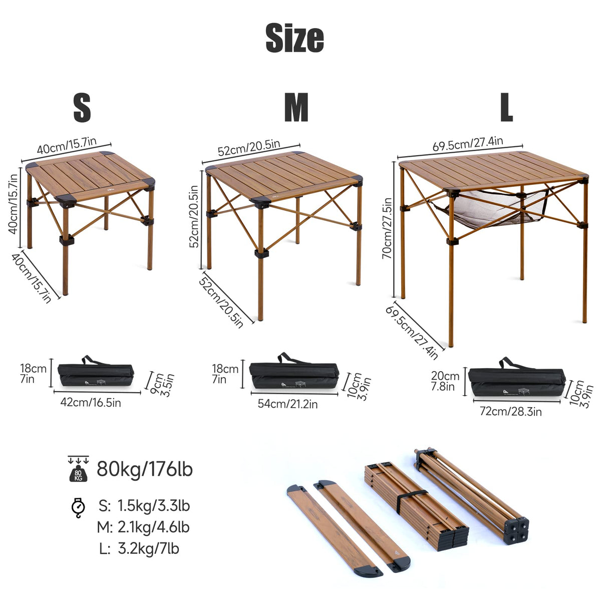 Lightweight Aluminum Folding Square Table R381311