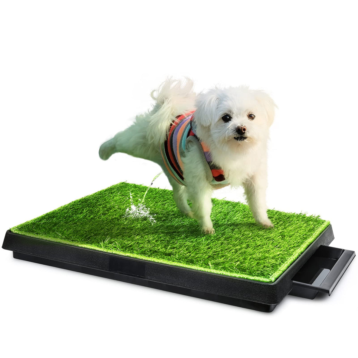 Dog Toilet Indoor Puppy Training Pad with Artificial Turf, 25"×20" R98674