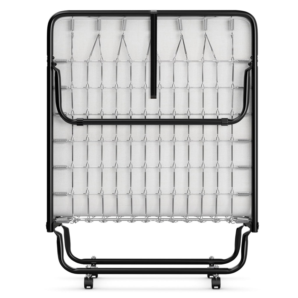 Folding Bed with Memory Foam Mattress and Metal Frame on Wheels M2909