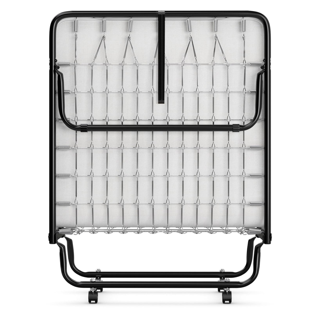 Folding Bed with Memory Foam Mattress and Metal Frame on Wheels M2909