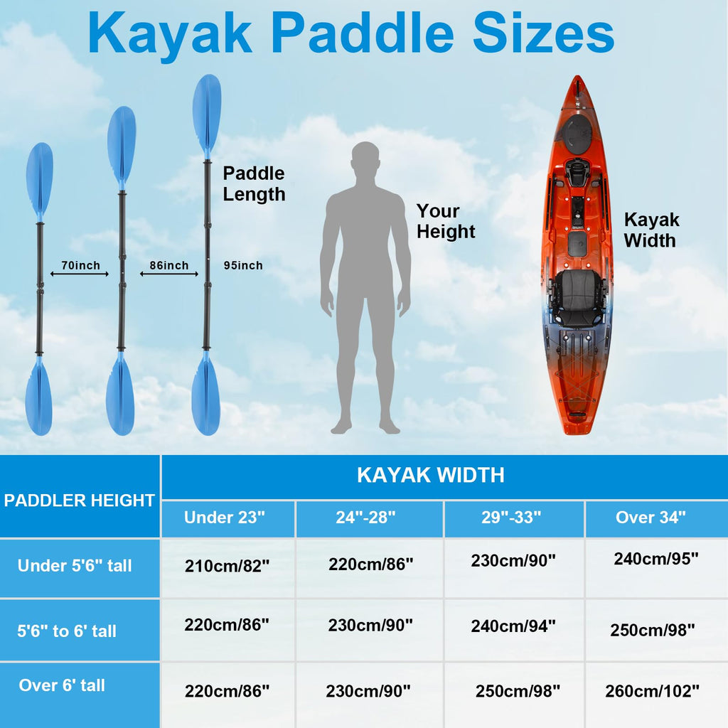 Telescoping Adjustable Kayak Paddle 70" to 95" N696577
