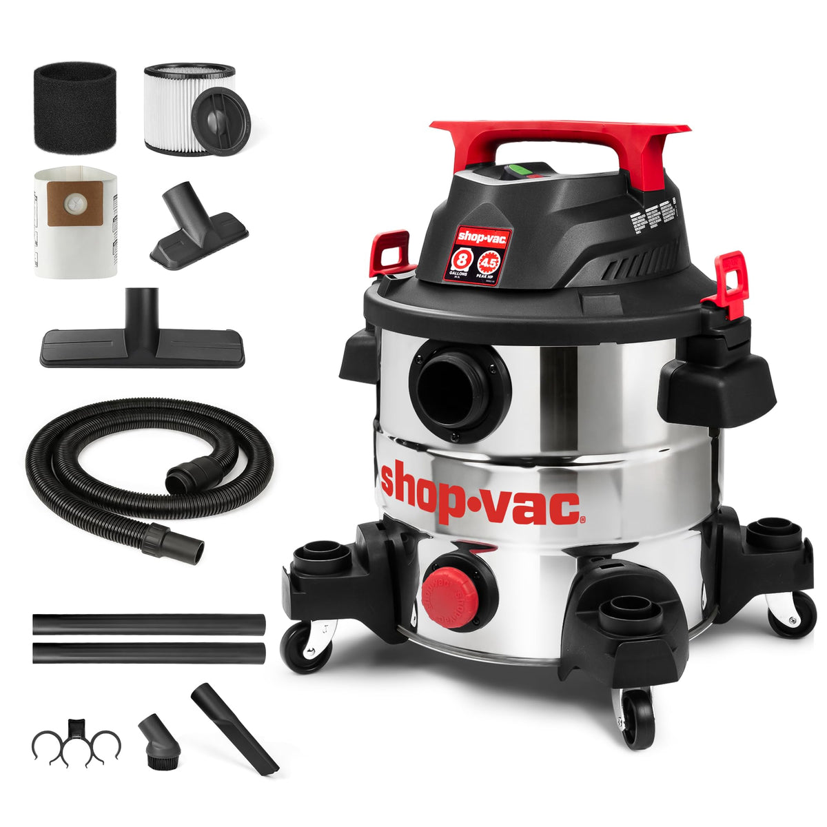 8 Gallon Stainless Steel Wet/Dry Vacuum M431535