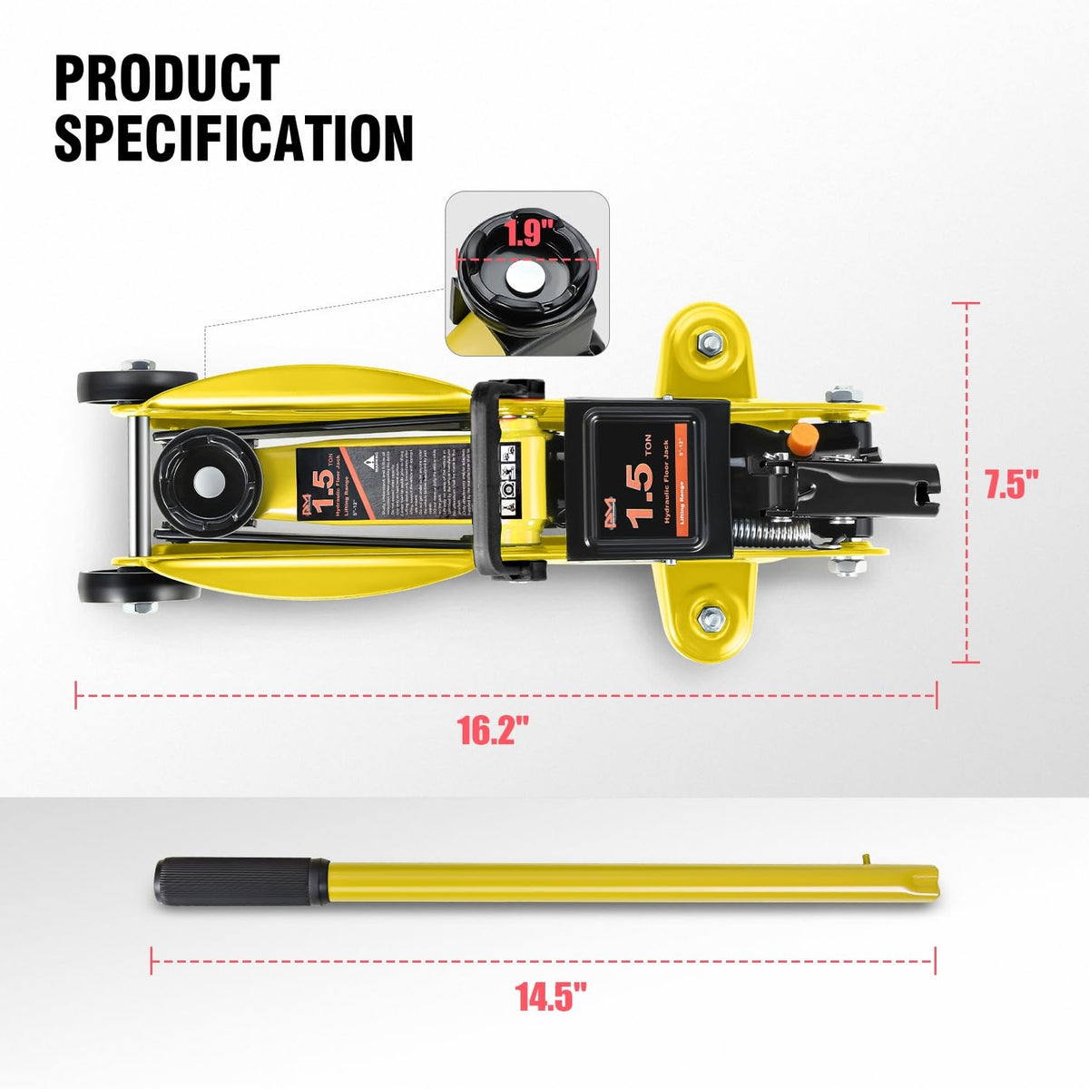 1.5 Ton Hydraulic Trolley Floor Jack E8684