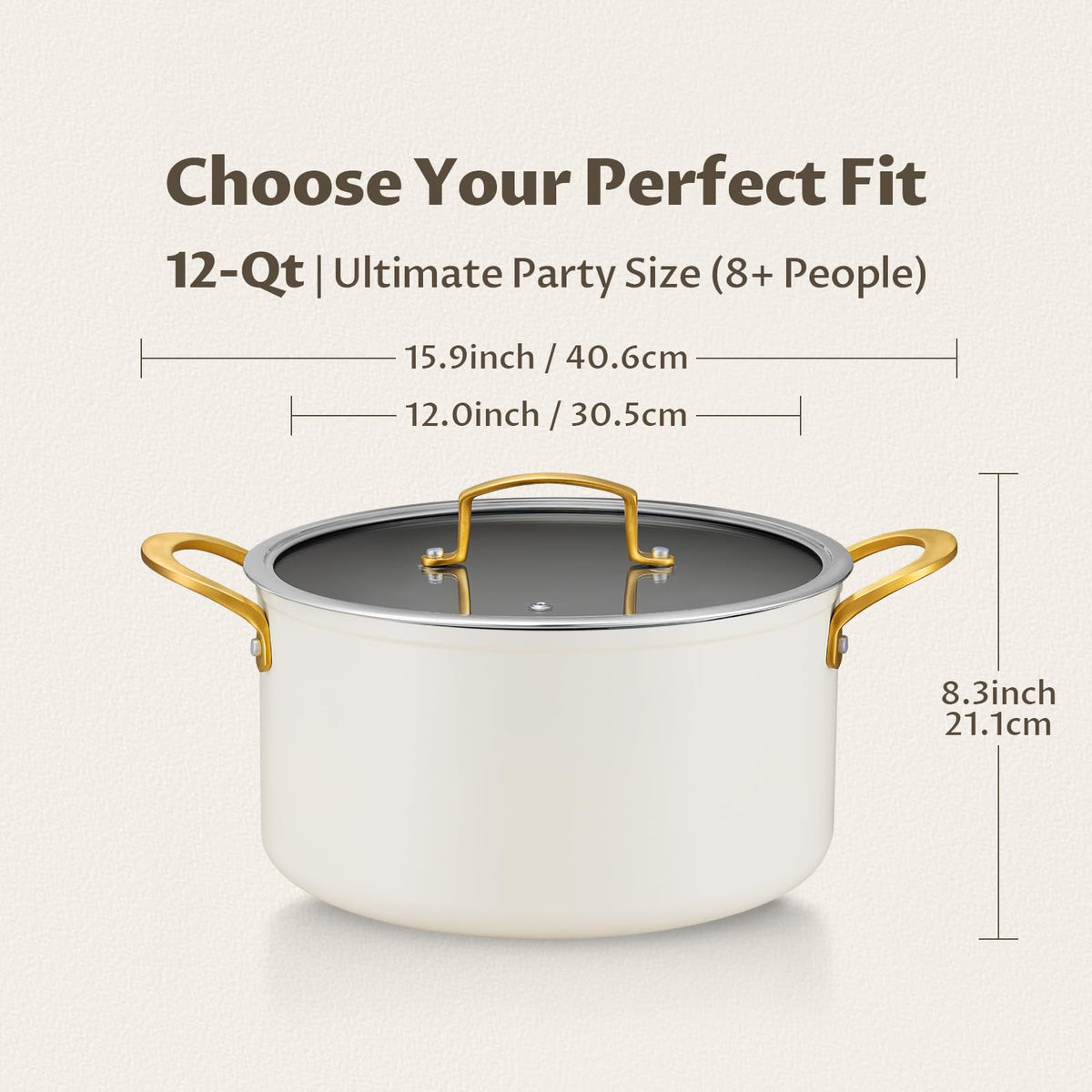 12QT Ceramic Nonstick Stock Pot with Lid A13798