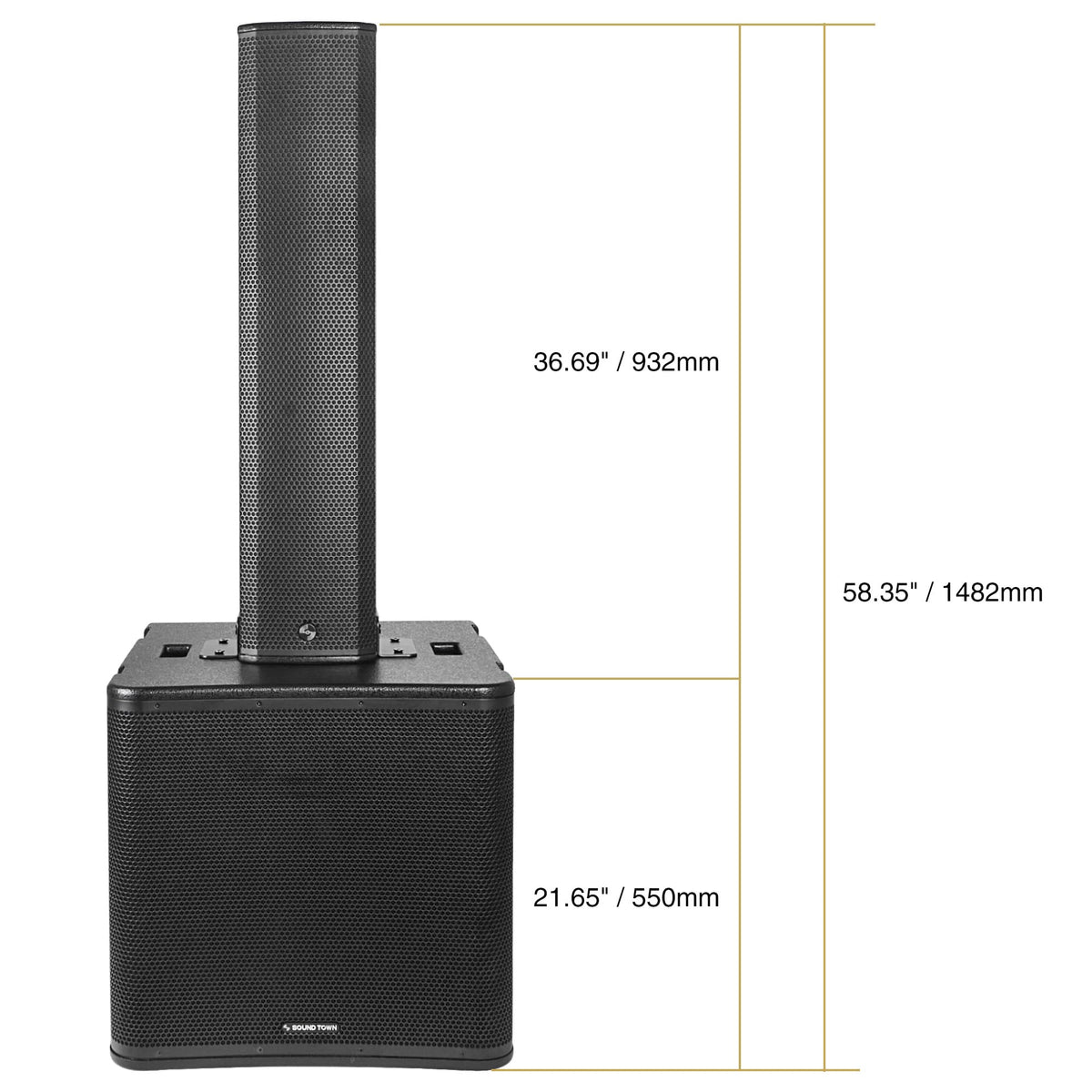 Powered Column Array Speaker System with 18" Subwoofer and Column Loudspeaker Y1527