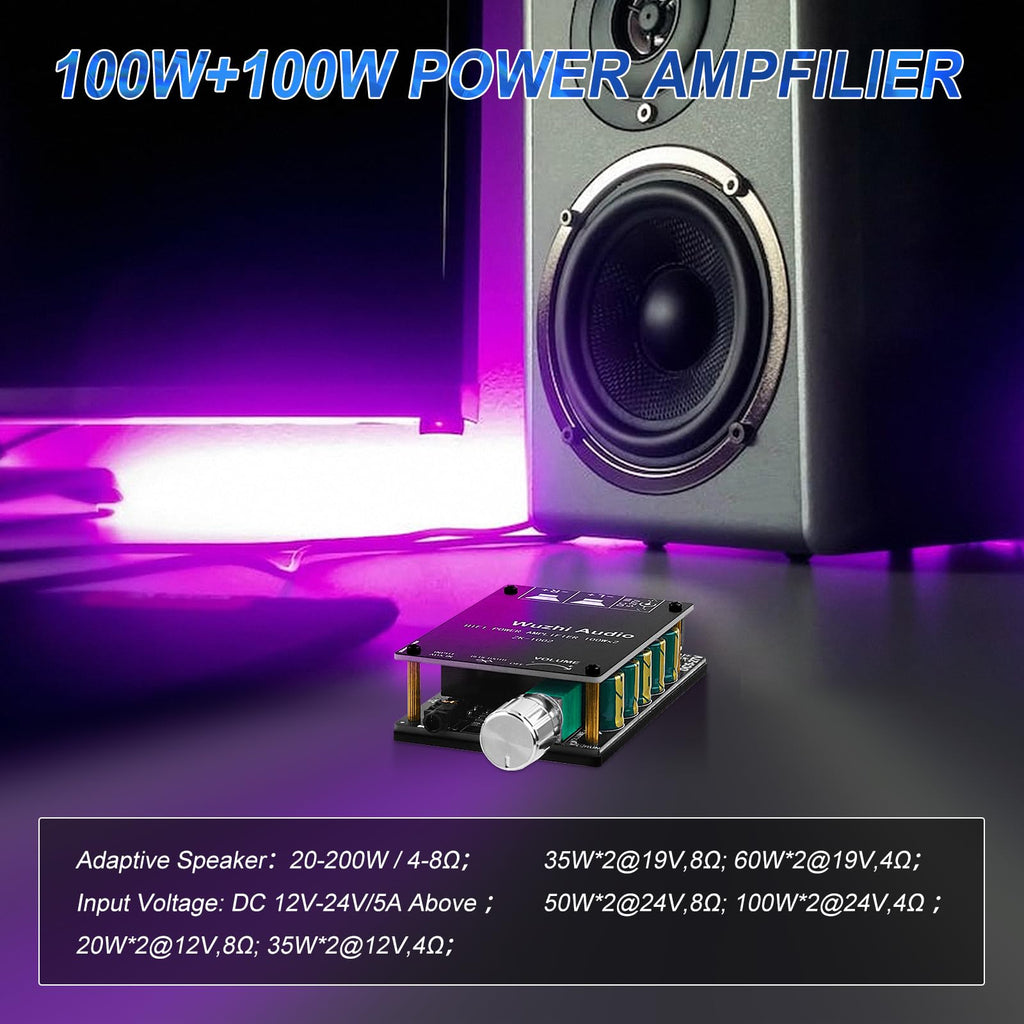 Bluetooth 5.0 Audio Amplifier Board 100W x 2 2.0 Channel Mini Amp X9077