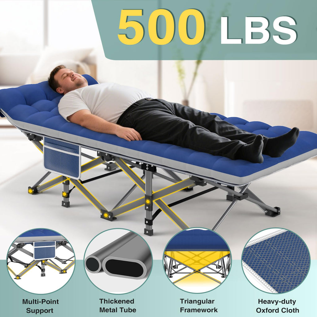 Folding Camping Cot with Mattress and Carry Bag E3380