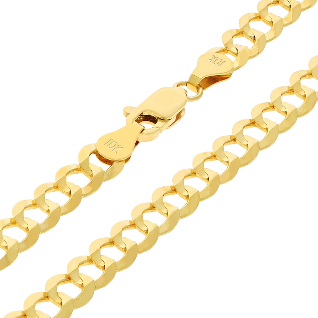10k Yellow Gold Cuban Curb Link Chain Necklace O478