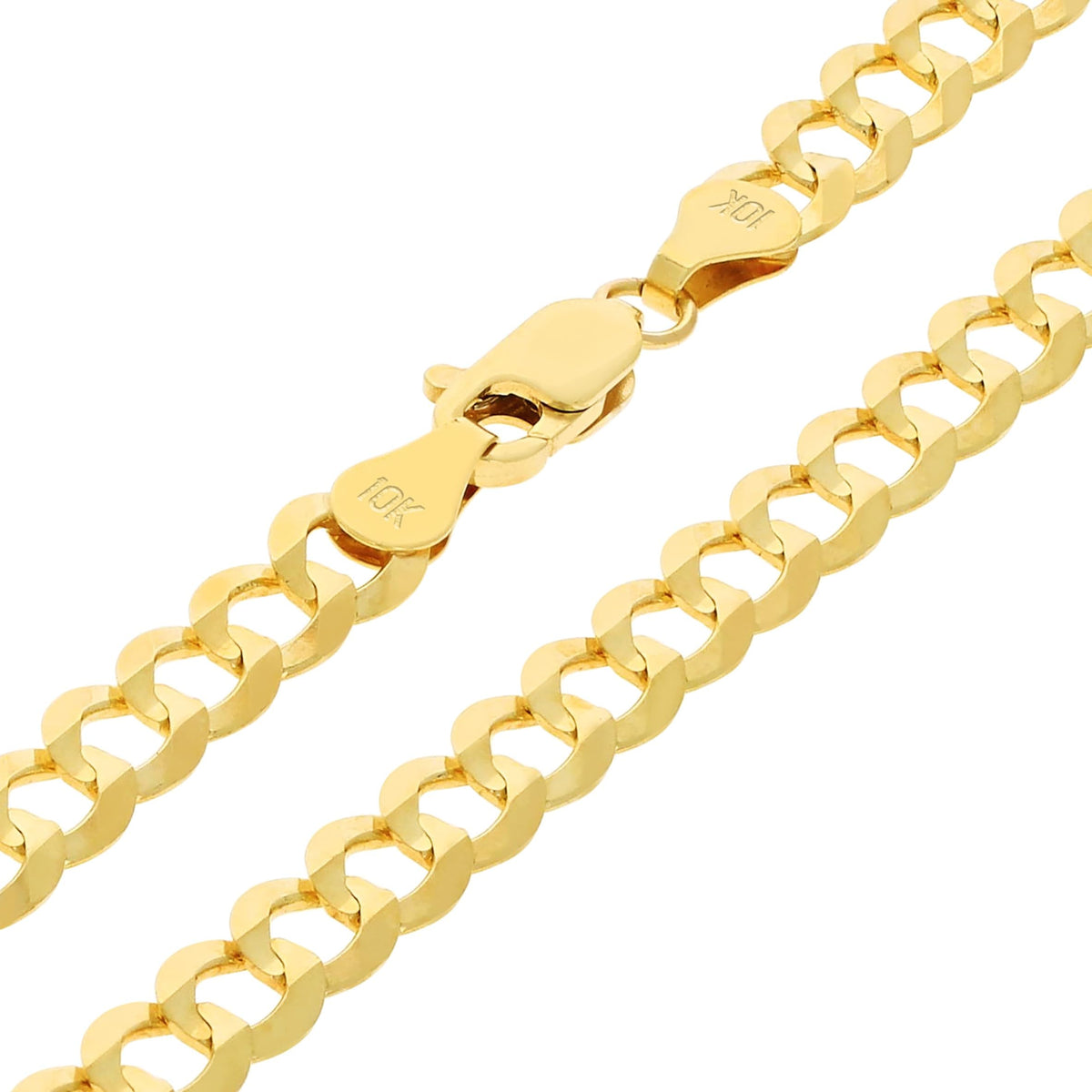 10k Yellow Gold Cuban Curb Link Chain Necklace O478
