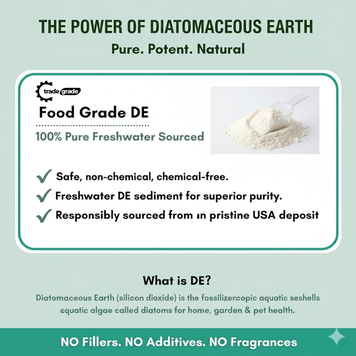 100% Food-Grade Diatomaceous Earth Powder 1 Gallon H44286
