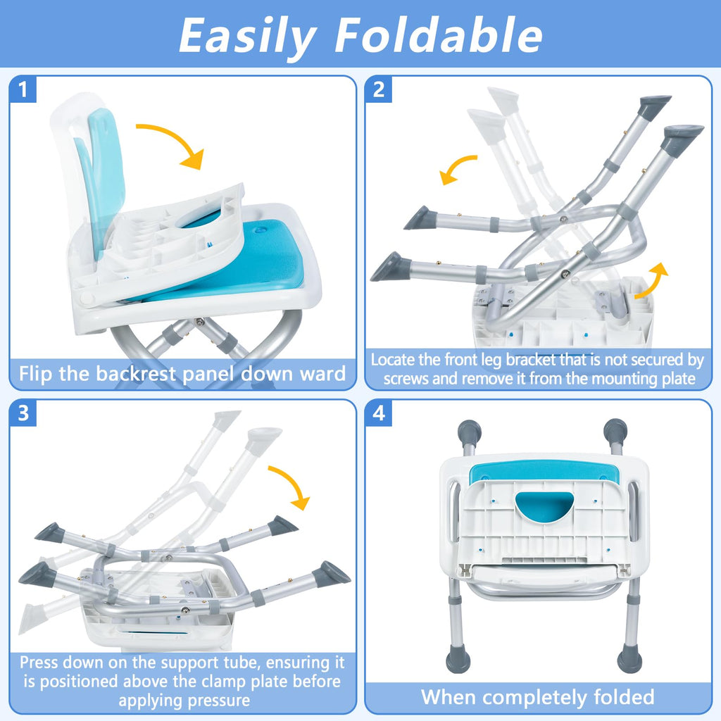 Folding Shower Chair with EVA Padded Seat U40436