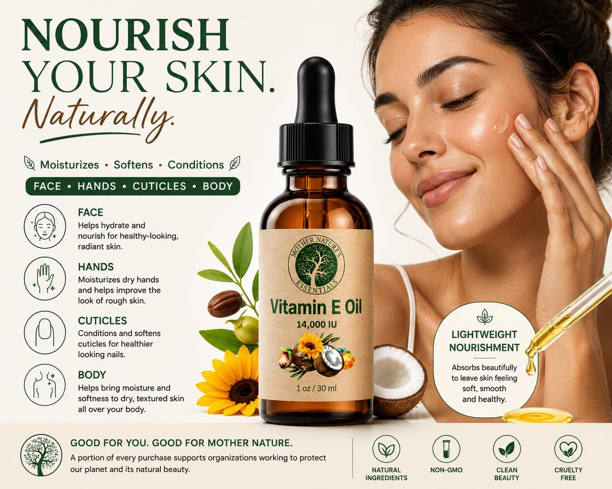 Vitamin E Oil with Jojoba & Coconut Oils + Vitamin C, 1 oz (2-Pack) V41805