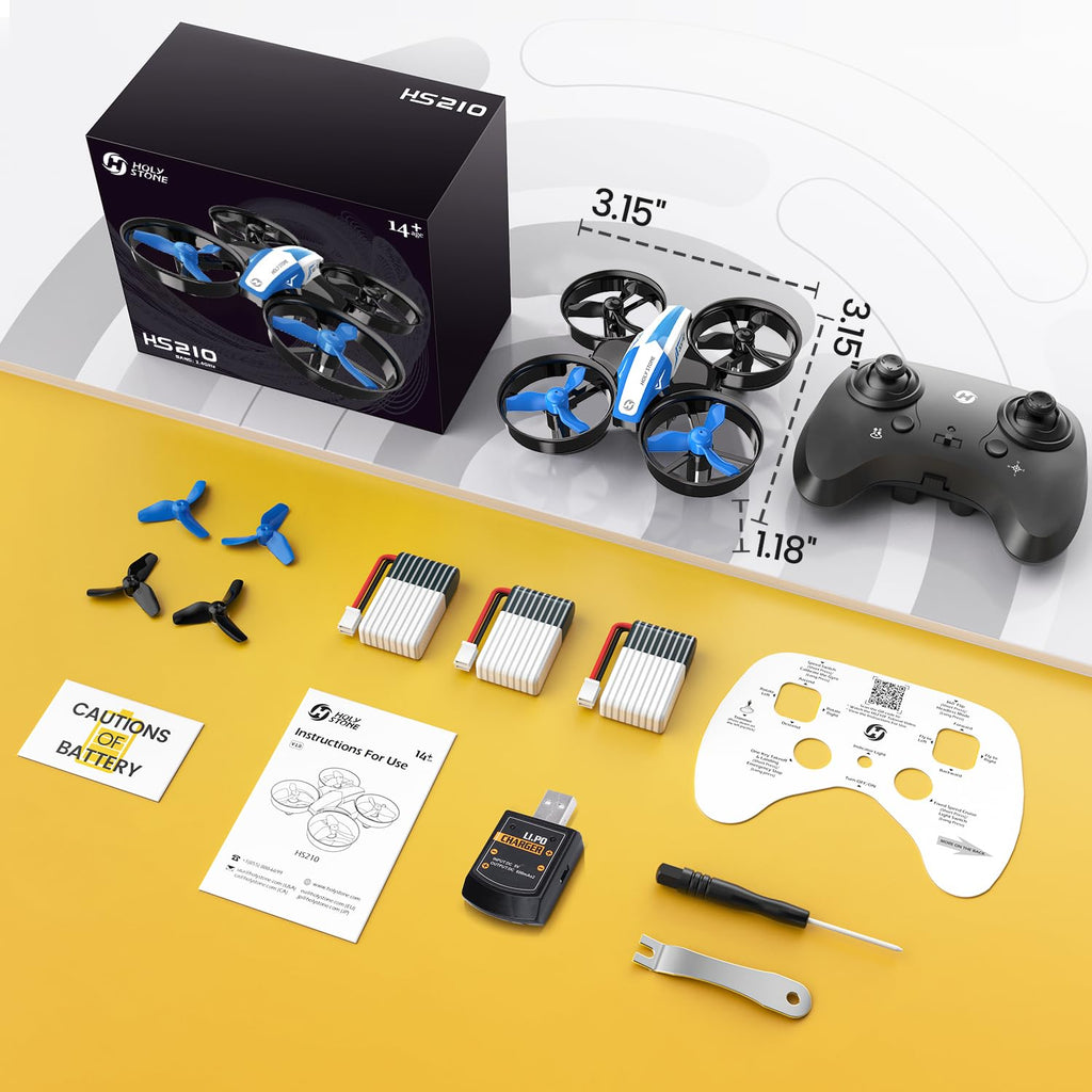 Mini Drone RC Nano Quadcopter with Auto Hovering 3D Flips and 3 Batteries Blue F567559